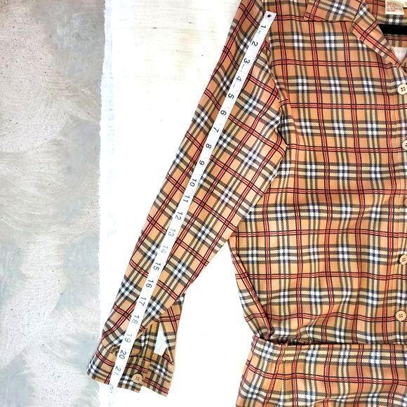 VTG NATURAL ELEMENTS 100% Silk Plaid Matching Skirt Top Tartan Preppy Norm SZ 10 - Picture 12 of 12